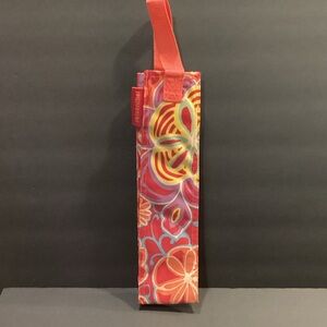 Red Floral Reisenthal Canvas Wine Bag